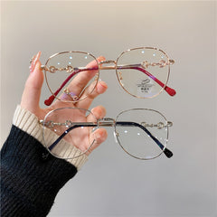 Vintage New Oval Metal Frame Glasses Women Fashion