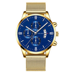 Fashion Mens Watches Luxury Men Stainless Steel Mesh Belt Quartz Wrist