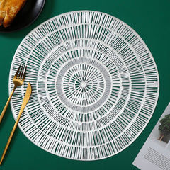 PVC Bronzing leaves Flower Hollow Non-slip Kitchen Placemat