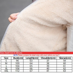 Hooded Jacket Casual Basic Warm Velvet Lamb Parka Coat