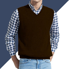 Men vest sweater casual style wool knitted business men sleeveless vest