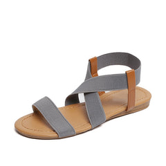Comfy Slip On Sandals Elastic Textile Splicing Sandals Casual Beach Shoes