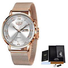 Watches Ultra-thin Luxury Quartz Watch Fashion Ladies Clock Stainless Steel