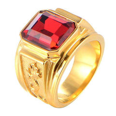 Biker Punk Style Rings for Men Width Signet Square Finger Fashion