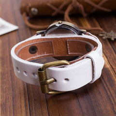 Vintage Cow Leather Bracelet Watch Women Wrist Watches