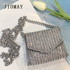 Rhinestone Evening Bag Luxury Designer Handbags PU Leather Purses
