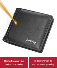 Fashion Men Wallets Name Engraving Zipper Card Holder