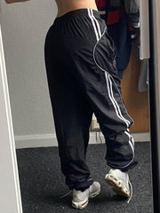 Sweatpants Elastic Low Waist Straight Sports Jogging Capris Fashion Streetwear