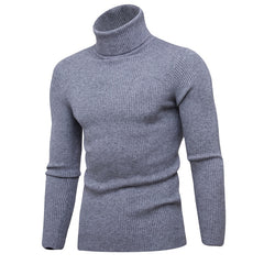 Pullover Turtleneck Thickened Sweater Casual Vertical Striped Sweater