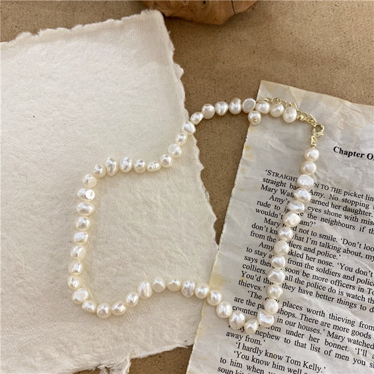 Natural Freshwater Pearl Choker Necklace Baroque Pearl Jewelry