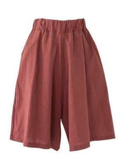 Summer Shorts for Women Cotton Linen Elastic Waist Knee-length Shorts