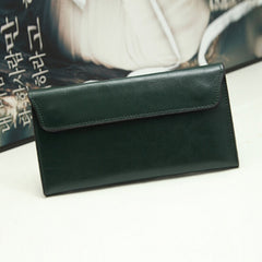 Slim Genuine Leather Women Wallet Female Long Clutch Coin Purses