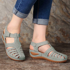 Vintage Wedge Sandals for Women Casual Fashion Velcro Comfy Platform
