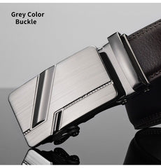 Men Leather Belt Metal Automatic Buckle Bran