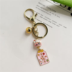 Omamori Sakura Amulet Lucky Cat Keychain Cute Pendant Clothes