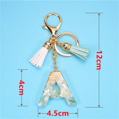 Exquisite Resin Initial Letter Keychain