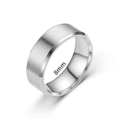 Classic Smooth Cube Men Ring Fashion Punk Simple Width 8mm Finger Rings