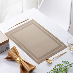 6/4pcs Rectangle Placemat Restaurant Washable PVC Durable Dining Table