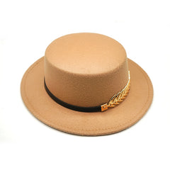 Wool Vintage Trilby Felt Fedora Hat Ribbon With Wide Brim