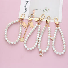 Retro Beauty Keychain Heart Pearl Small Gift