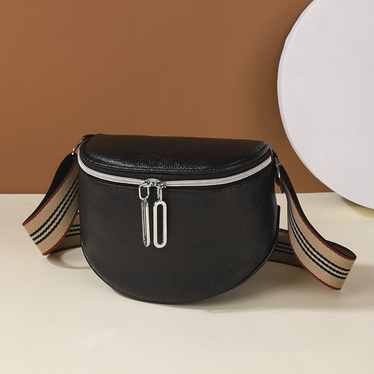 Solid Color PU Leather Fanny Pack For Women Stylish Waist Pack