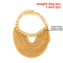 1 PC Multilayer Link Chain Tassel Anklets