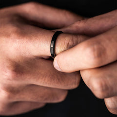 Classic Smooth Cube Men Ring Fashion Punk Simple Width 8mm Finger Rings