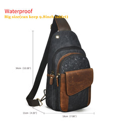 H Horse Leather Casual Fashion Chest Sling Bag