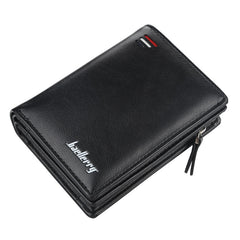 Fashion Men Wallets Name Engraving Zipper Card Holder