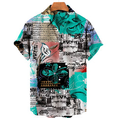 Clothing 3D Hawaiian Shirt Men Fashion Cashew Flower Geometric Printed Shirts