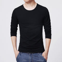 Men Shirt Sweaters Solid Color Half High Collar Casual Slim Long Sleeve