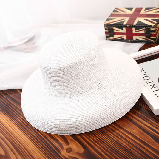 Style Vintage Design Straw Hat Women Girls Solid Color Beach