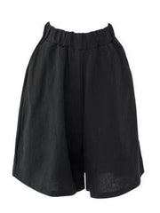 Summer Shorts for Women Cotton Linen Elastic Waist Knee-length Shorts