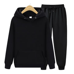 Men casual wear suit sportswear suit solid color pullover + pants suit