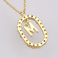 Silver Gold Letters A - Z Initial M S C K Alphabet Long Chain Necklace