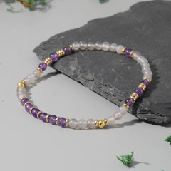 Fashion Bead Anklet Elasticity Adjustable Natural Stone Blue Spotted Stone Beach