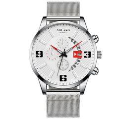 hombre Mens Fashion Business Watches Men Sports Stainless Steel Quartz