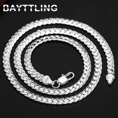 Silver Color Charm Side Chain Necklace Men Fashion Jewelry