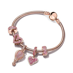 Heart-shaped Pendant Charm Bracelet Fit