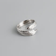 925 Sterling Silver Geometric heart hollowout Adjustable Ring Minimalist