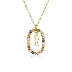 Silver Gold Letters A - Z Initial M S C K Alphabet Long Chain Necklace