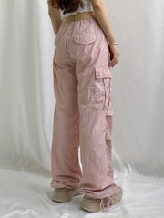 Baggy Cargo Pants Low Rise Drawstring Fashion Pocket Casual Pants