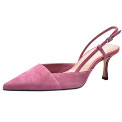 Shoes Fashion Slingback Suede Pumps Thin High Heels Pointed Toe Slip On