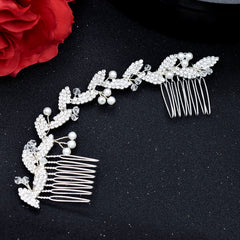 Alloy Leaves Golden Bridal Comb Wedding Hair Accessories