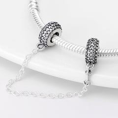 Color Flower Safety Chain Charms Beads Fits Original Bracelet