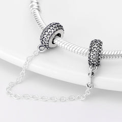 Color Flower Safety Chain Charms Beads Fits Original Bracelet