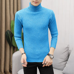 Pullover Turtleneck Thickened Sweater Casual Vertical Striped Sweater