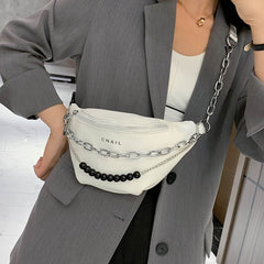 Solid Color Chain Small Fanny Packs