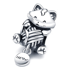 Silver Color Heart Shaped Charms Beads