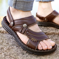 Non-slip Open-toe Leather Sandals